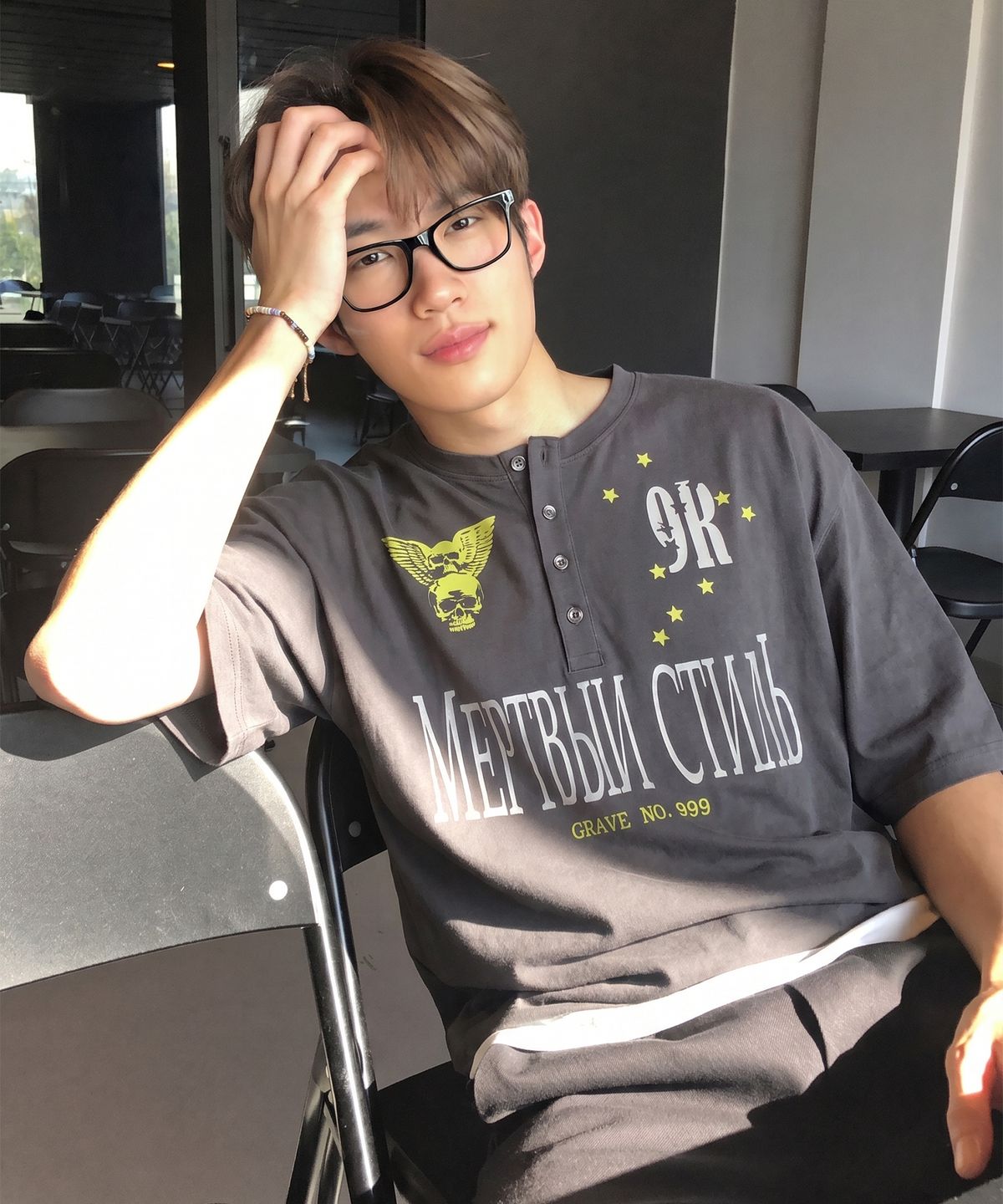 그레이버(GRAVER) [UNISEX]NO999 헨리넥반팔티_2color