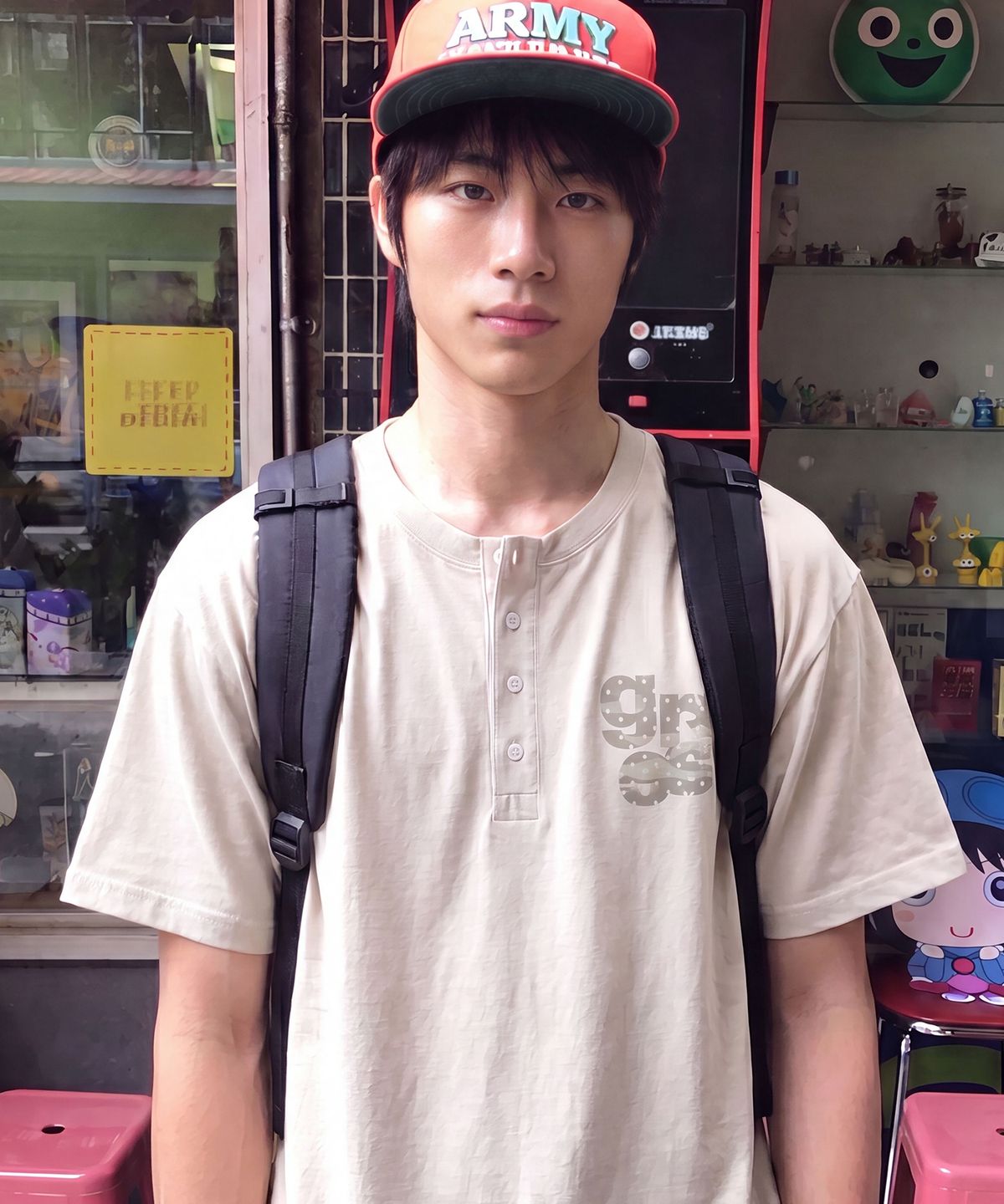 그레이버(GRAVER) [UNISEX]스몰 GRAE-S CAMO 헨리넥반팔티_2color