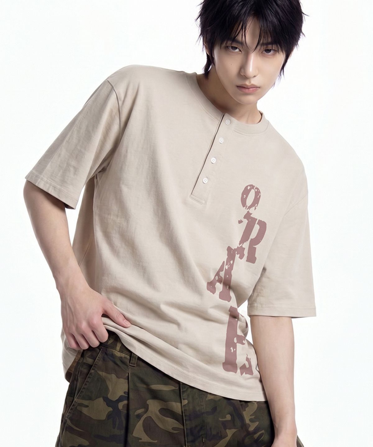 그레이버(GRAVER) [UNISEX]UNION FLAG 헨리넥반팔티_2color