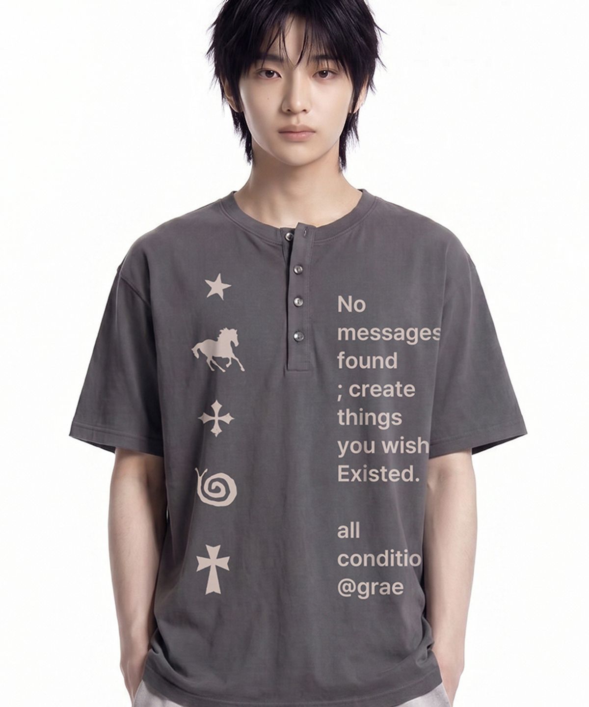 그레이버(GRAVER) [UNISEX]NO GRAE 헨리넥반팔티_2color