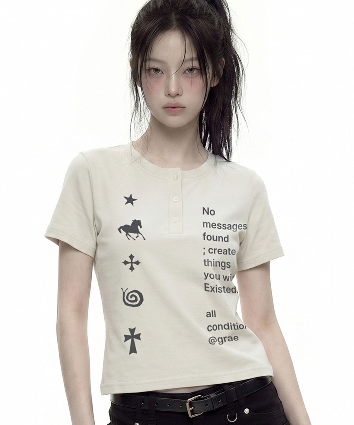 그레이버(GRAVER) [UNISEX]NO GRAE 헨리넥반팔티_2color