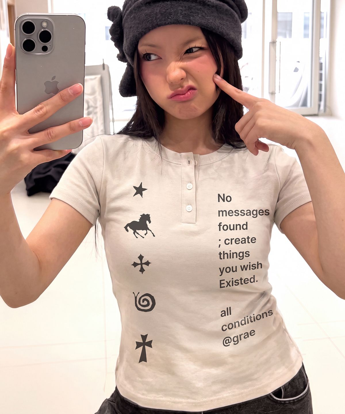 그레이버(GRAVER) [UNISEX]NO GRAE 헨리넥반팔티_2color