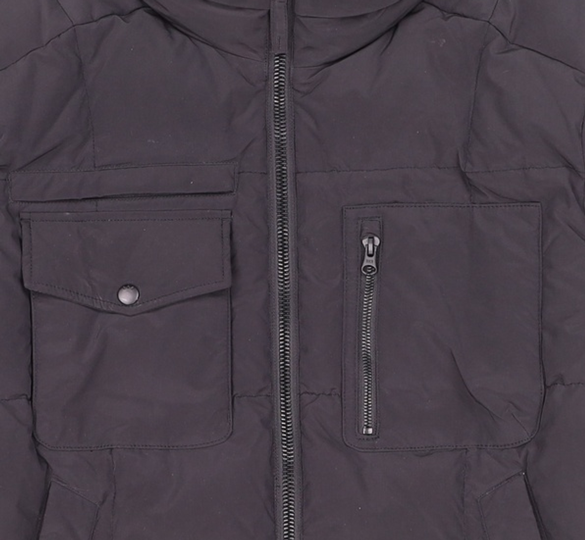 버커루(BUCKAROO) 남성 N/P 아웃포켓 하이넥 다운 점퍼(B224DW330P) 블랙 L