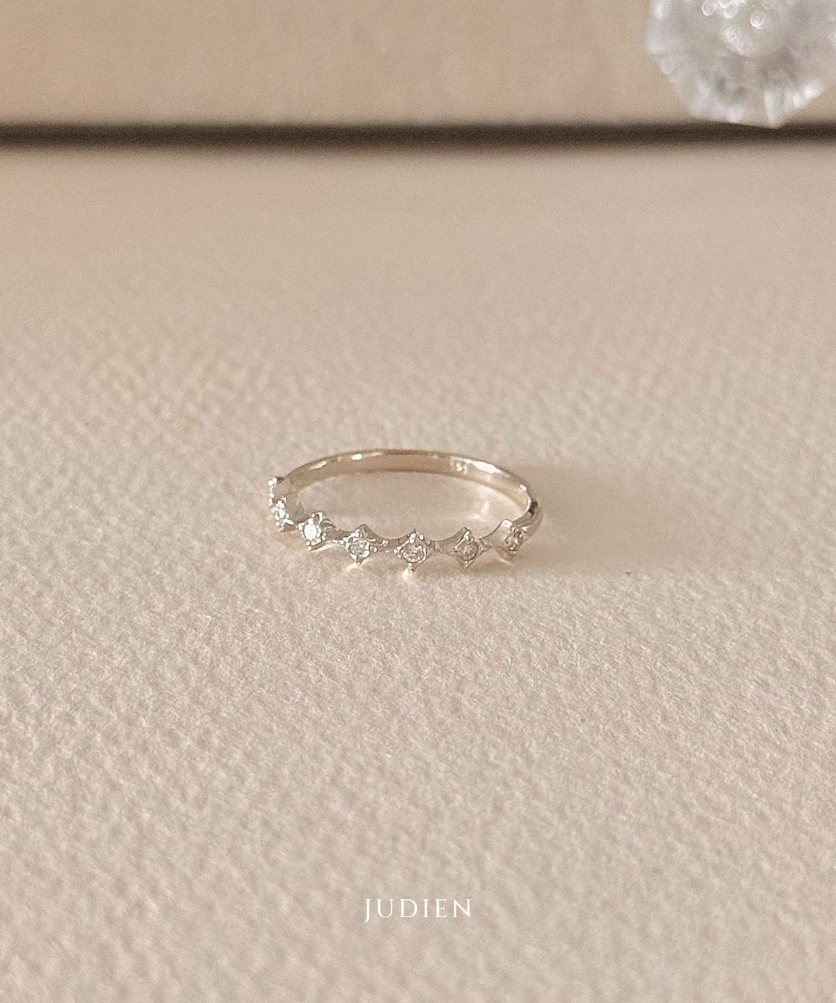 주디엔(JUDIEN) 14k 18k 랩다이아 미니 왕관 반지