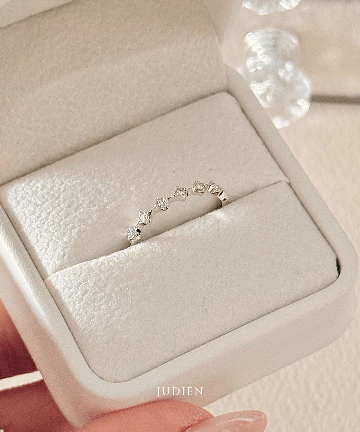 주디엔(JUDIEN) 14k 18k 랩다이아 미니 왕관 반지