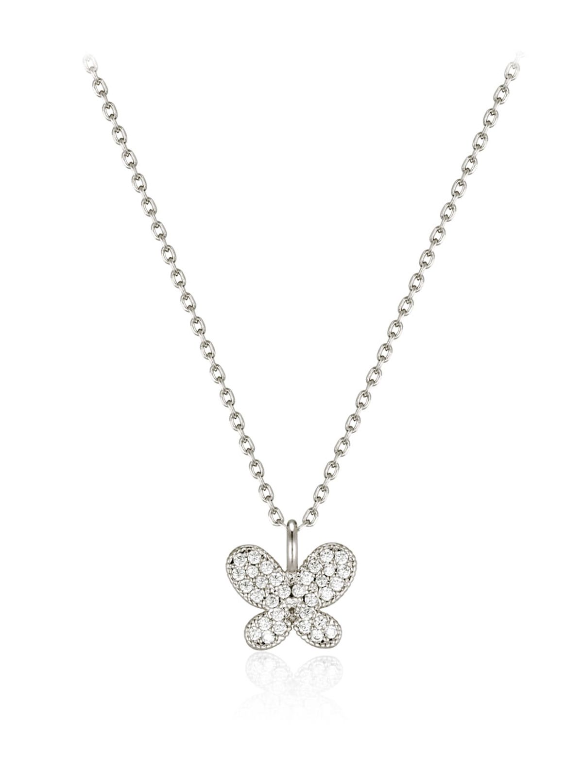 엘르주얼리(ELLEJEWELRY) 파베 셋팅 나비 팬던트 목걸이 ELBRNN249 (14K Gold Plated)