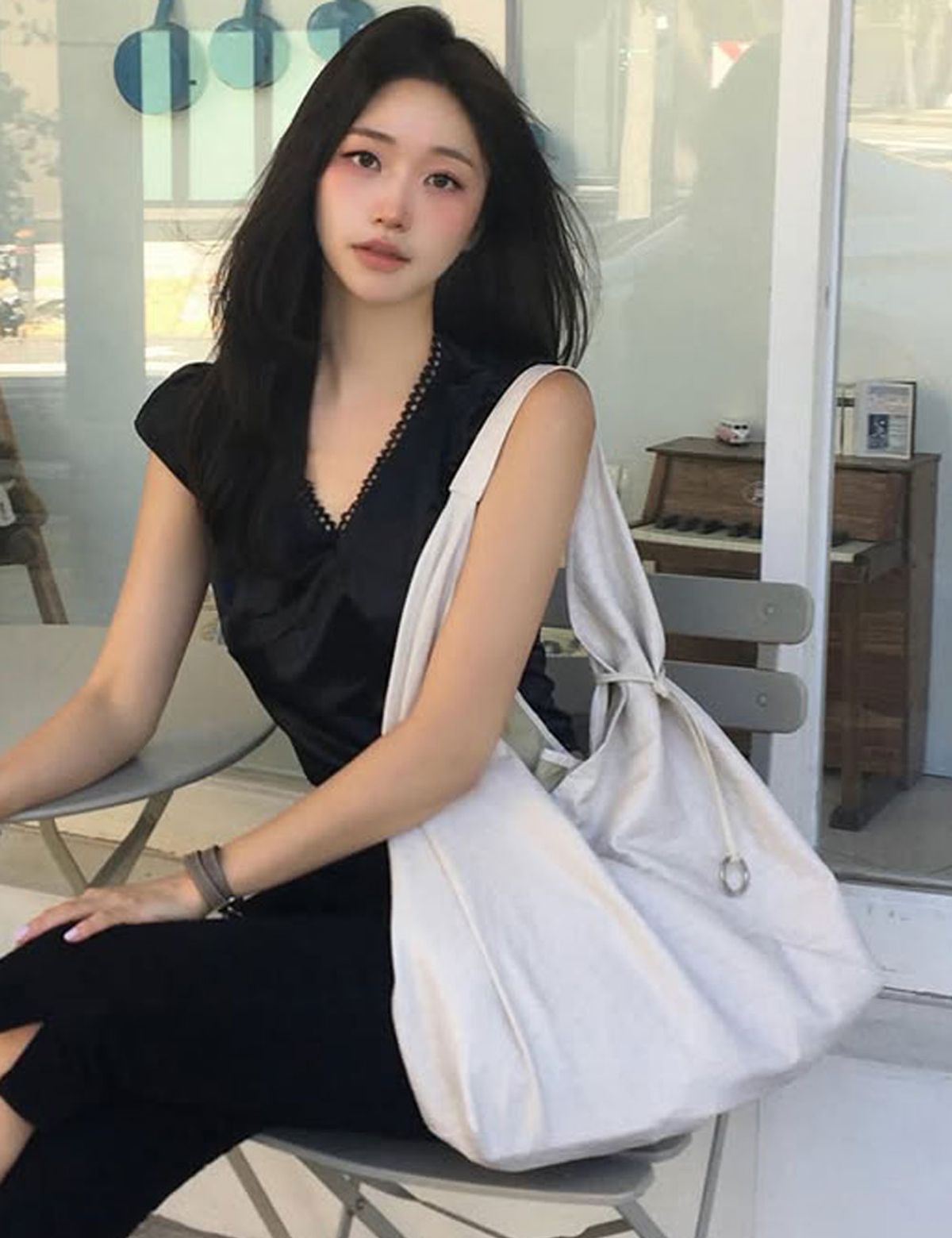 메종드유(MAISONDEU) 모어 위빙 호보백_Cream