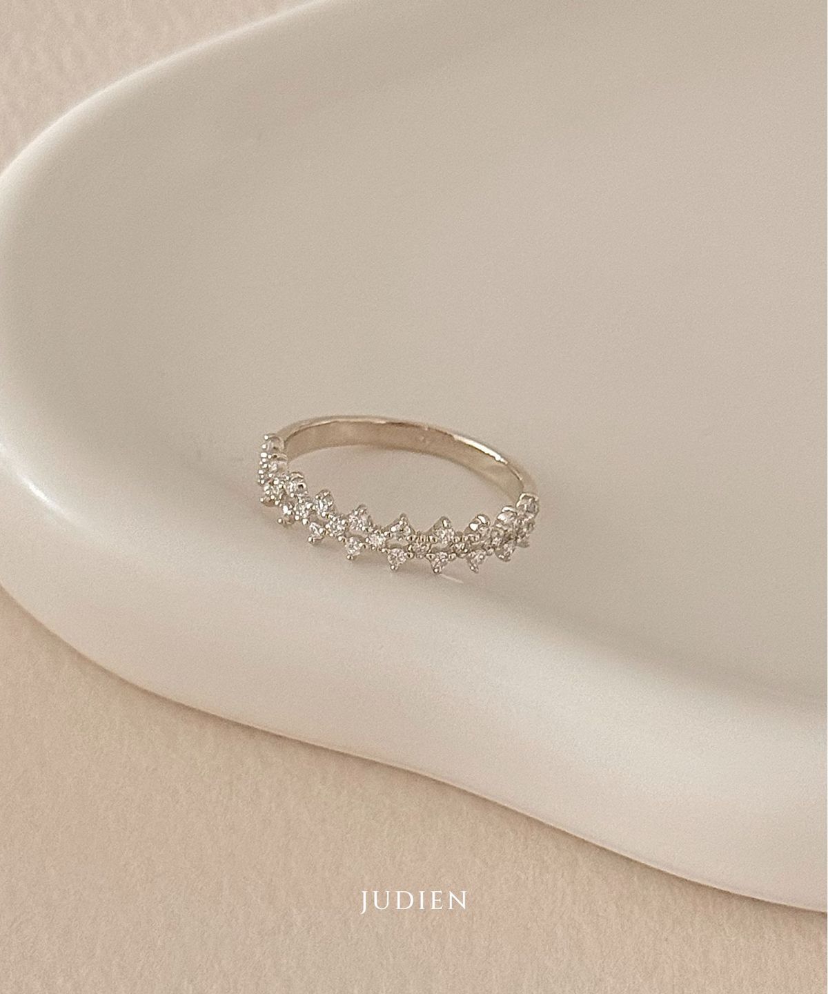 주디엔(JUDIEN) 14k 18k 랩다이아 왕관 패턴 반지