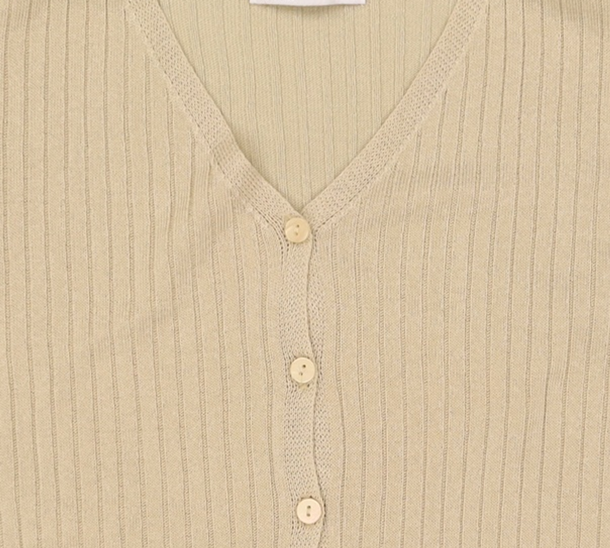 미쏘(MIXXO) 브이넥 골지 반팔 가디건 MIWCKC710T S