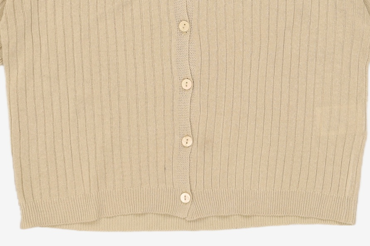 미쏘(MIXXO) 브이넥 골지 반팔 가디건 MIWCKC710T S