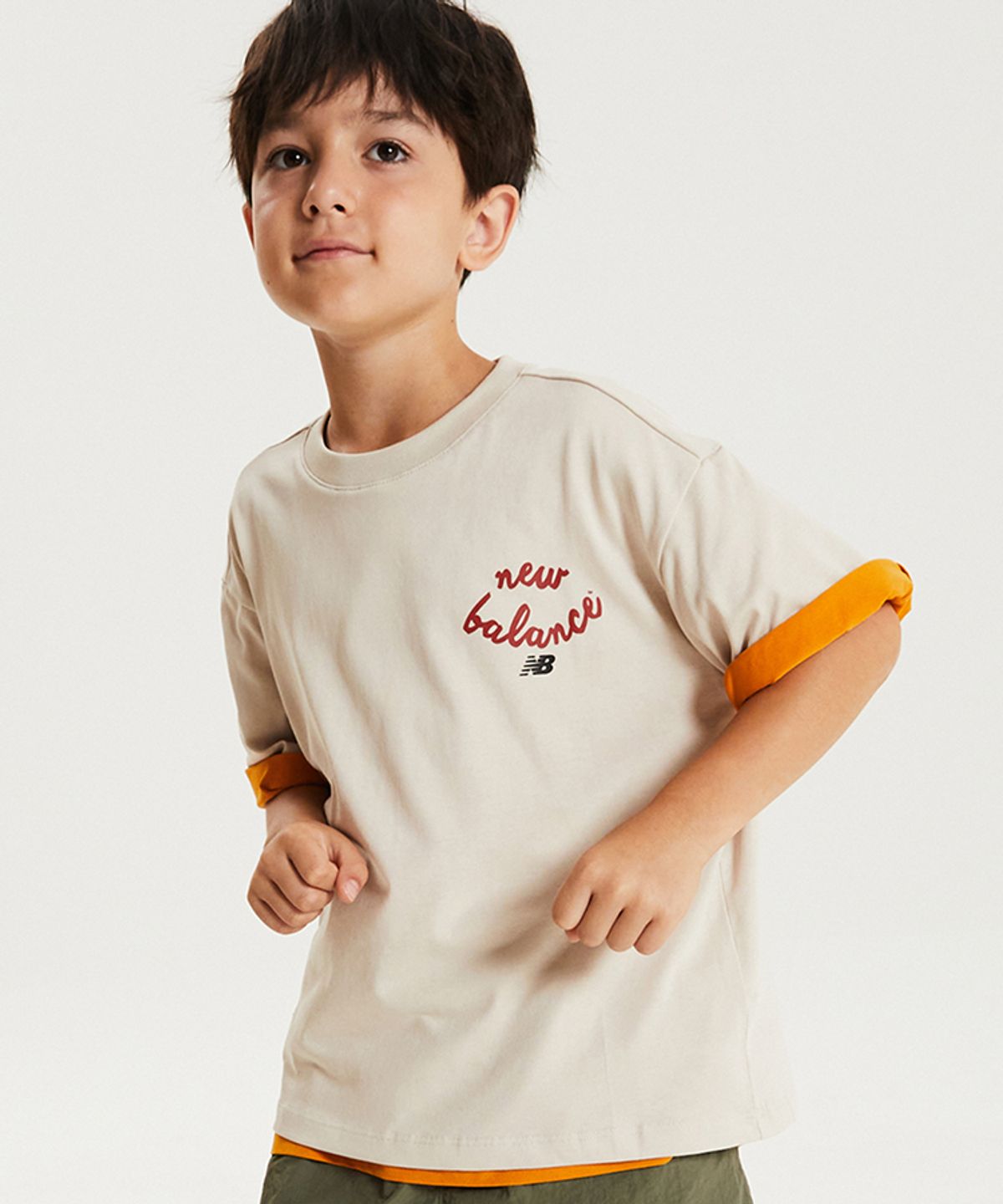 뉴발란스 키즈(NEWBALANCEKIDS) 배색 로고 반팔티 NK9EG3704U36