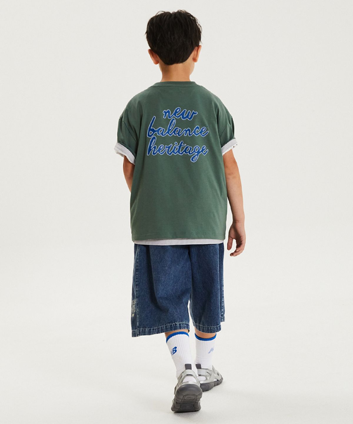 뉴발란스 키즈(NEWBALANCEKIDS) 배색 로고 반팔티 NK9EG3704U49