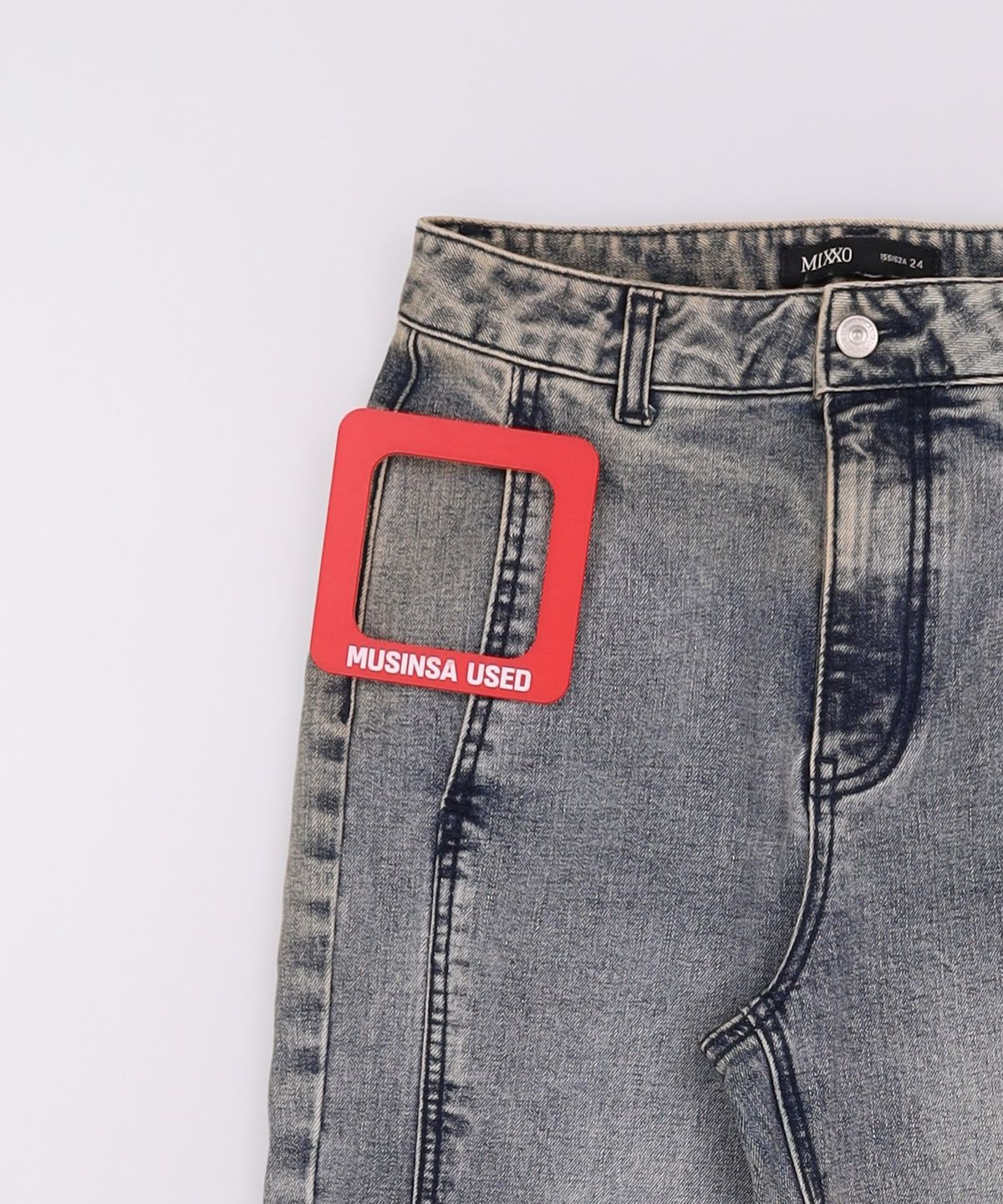 미쏘(MIXXO) 옆절개 디테일 일자핏 데님 MIWTJC319J 24