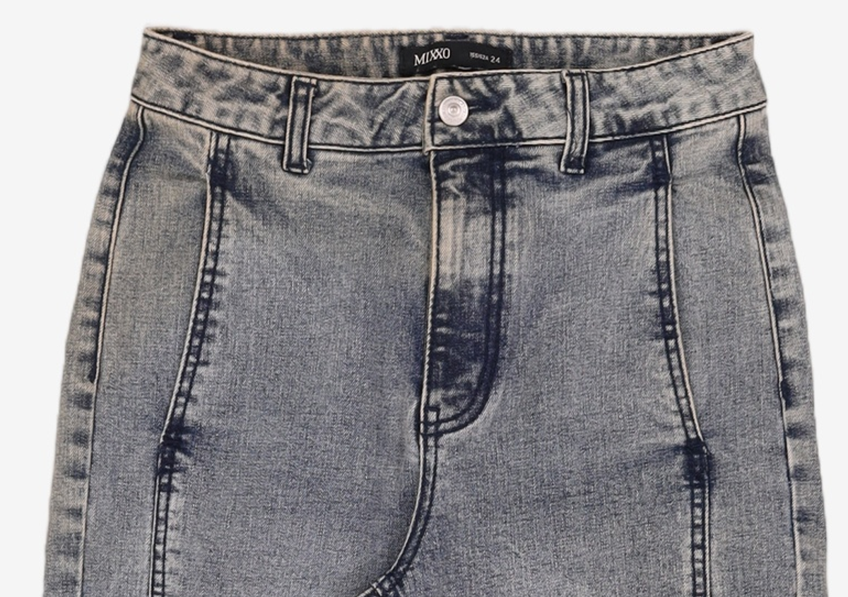 미쏘(MIXXO) 옆절개 디테일 일자핏 데님 MIWTJC319J 24