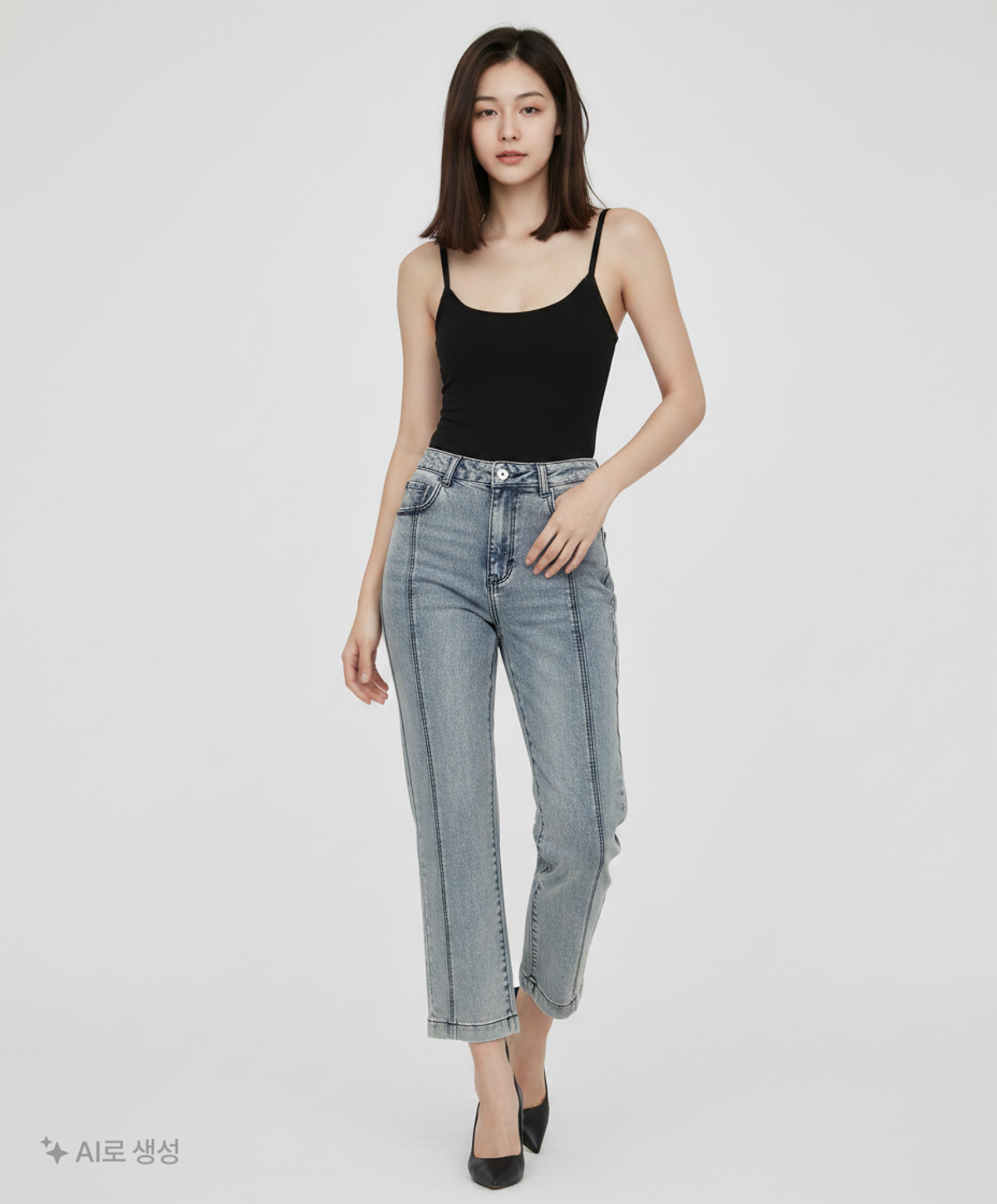 미쏘(MIXXO) 옆절개 디테일 일자핏 데님 MIWTJC319J 24