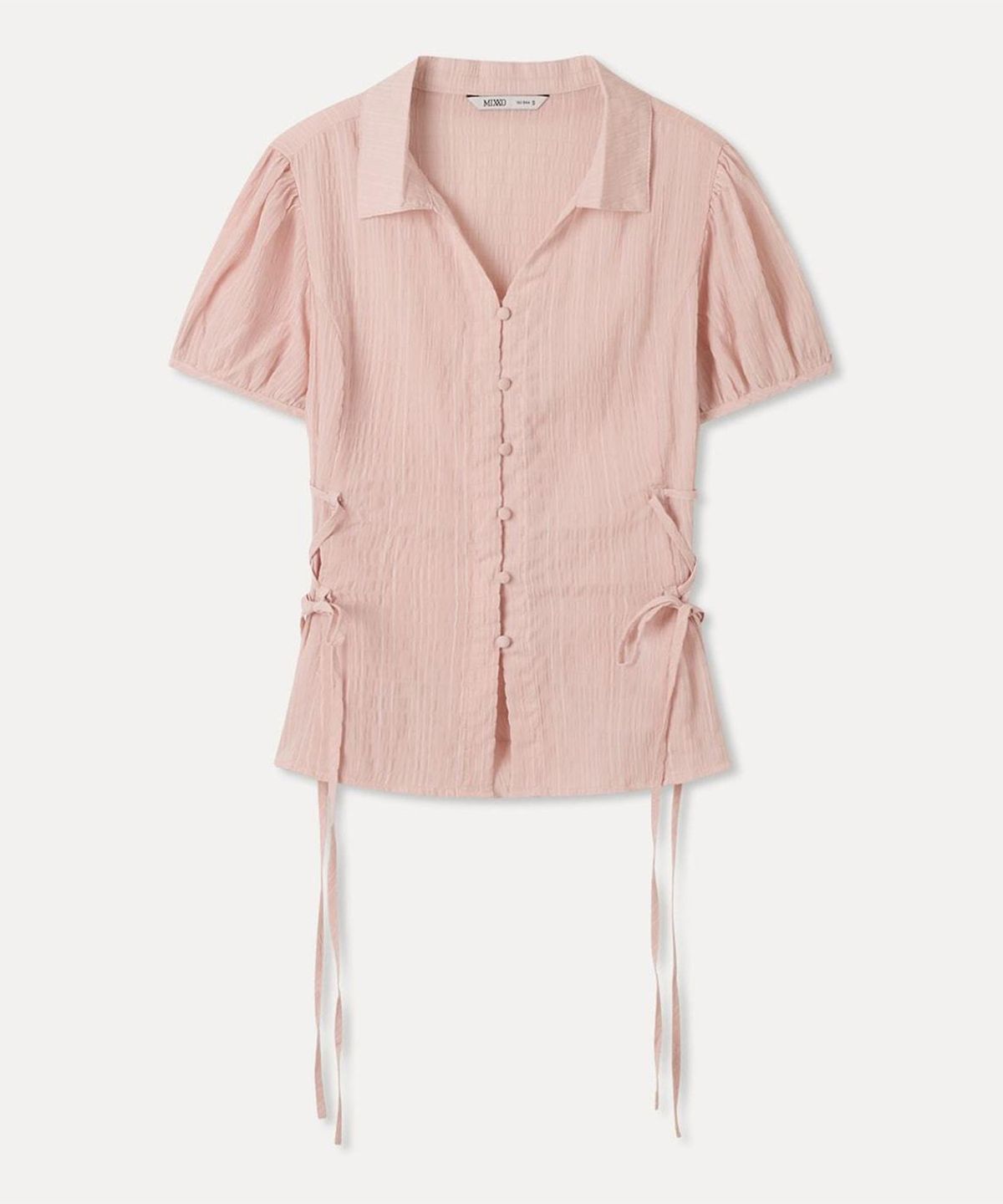미쏘(MIXXO) 시어 레이스업 블라우스_MIWBWG716G