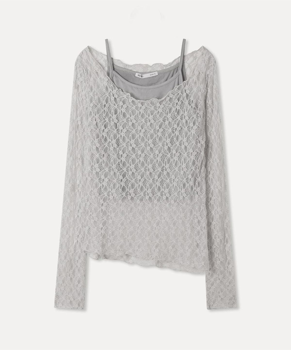 미쏘(MIXXO) 레이스 레이어드 긴팔 티셔츠 RE LWG42SS_MIWLWG71QA