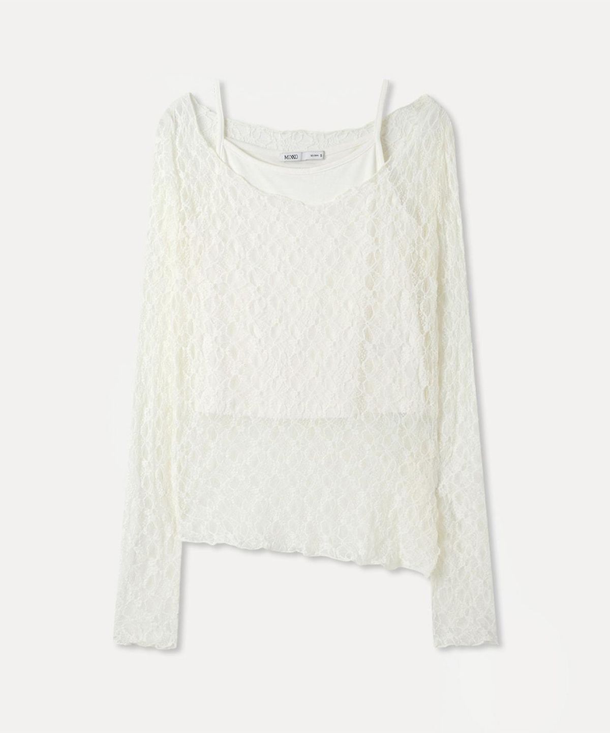 미쏘(MIXXO) 레이스 레이어드 긴팔 티셔츠 RE LWG42SS_MIWLWG71QA