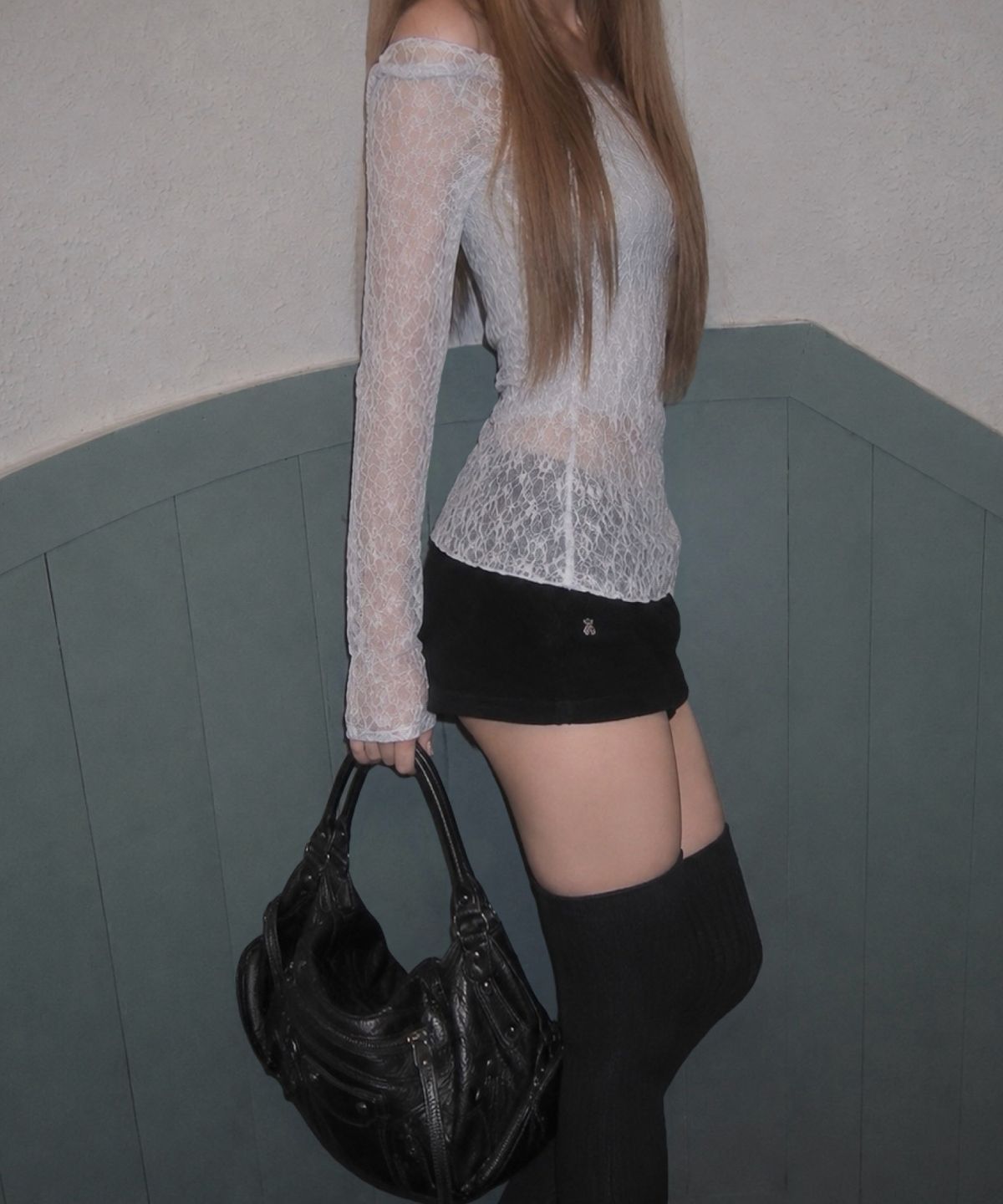 미쏘(MIXXO) 레이스 레이어드 긴팔 티셔츠 RE LWG42SS_MIWLWG71QA