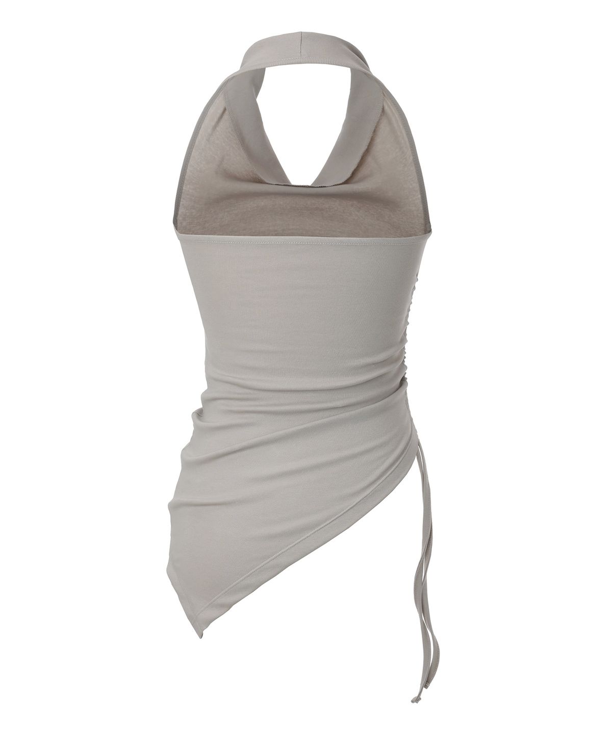 이네기(INEGI) Asymmetric Shirring Halter Top (sand beige)