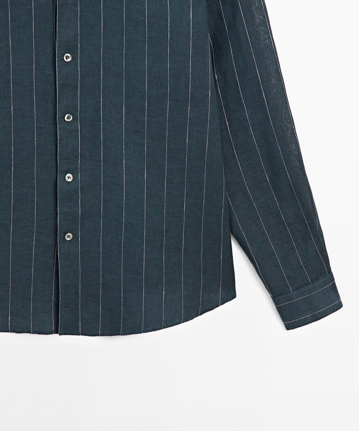 마시모두띠(MASSIMO DUTTI) 레귤러 핏 100% 린넨 스트라이프 셔츠
