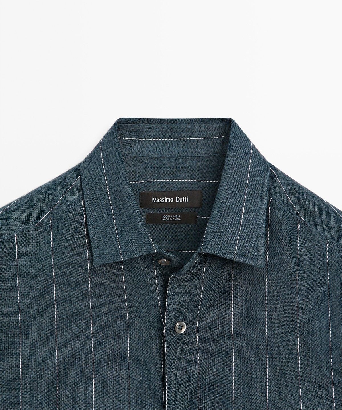 마시모두띠(MASSIMO DUTTI) 레귤러 핏 100% 린넨 스트라이프 셔츠