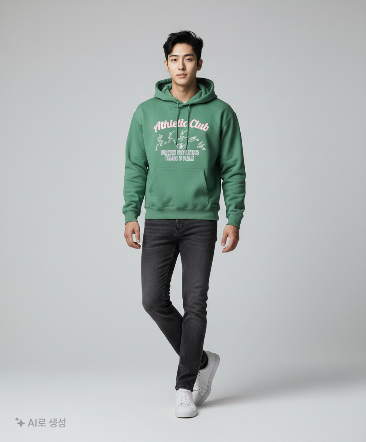 코드그라피(CGP) Athletic Club 오버핏 후디_그린 M