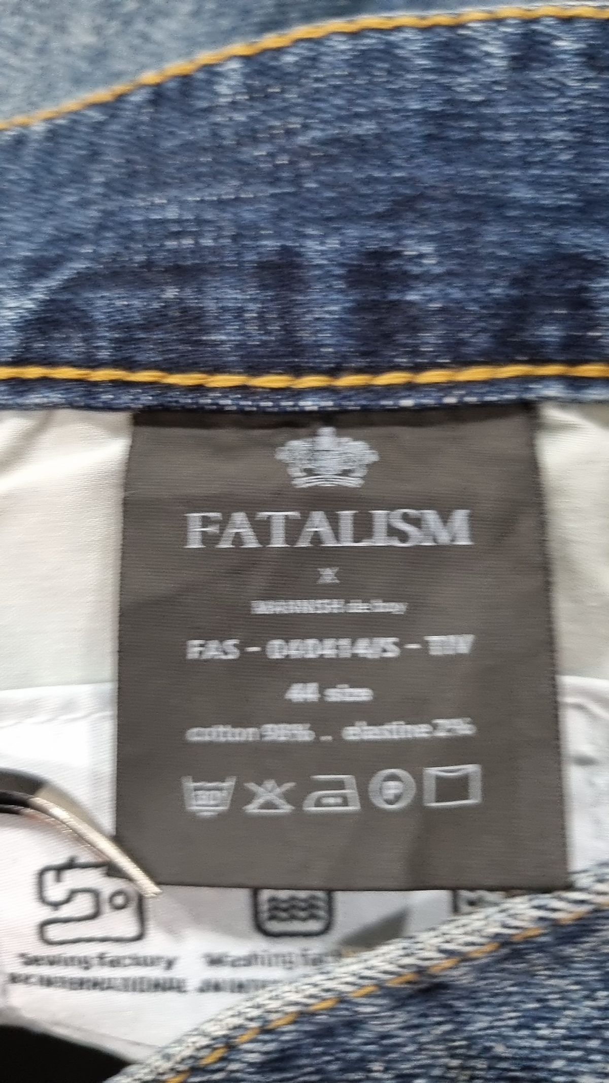 페이탈리즘(FATALISM) 청/데님 팬츠 44