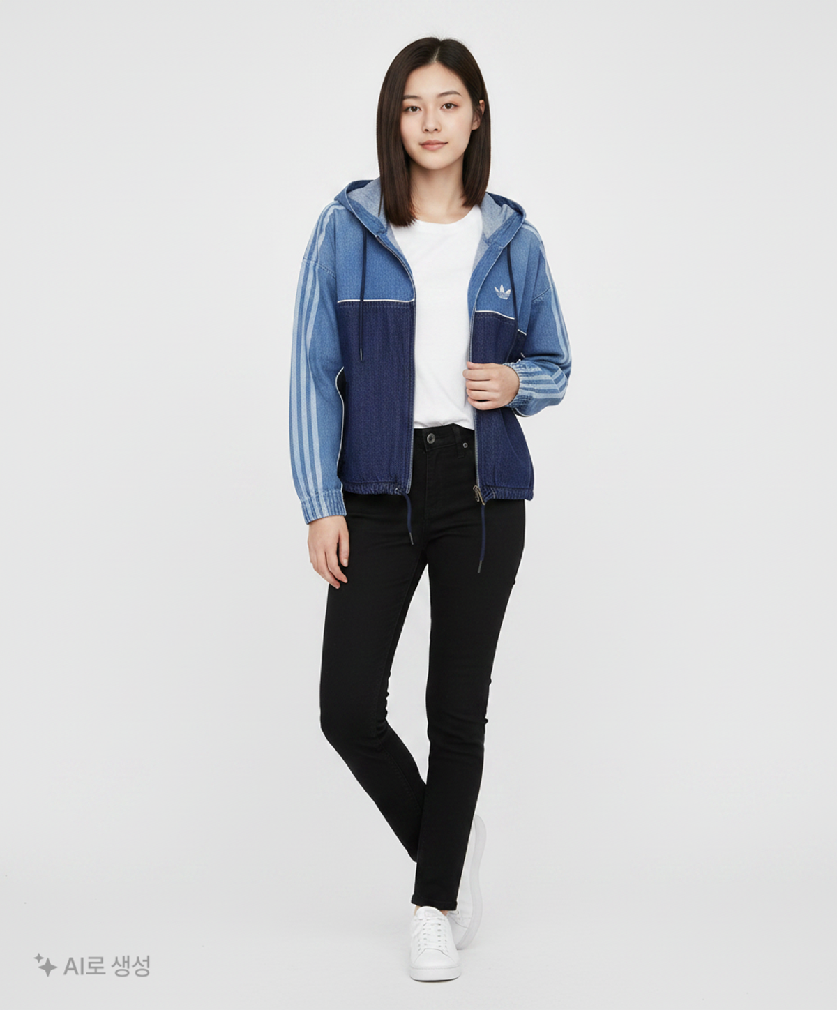 아디다스(ADIDAS) 프리미엄 데님 후디 - 네이비:블루 / GM5387 S