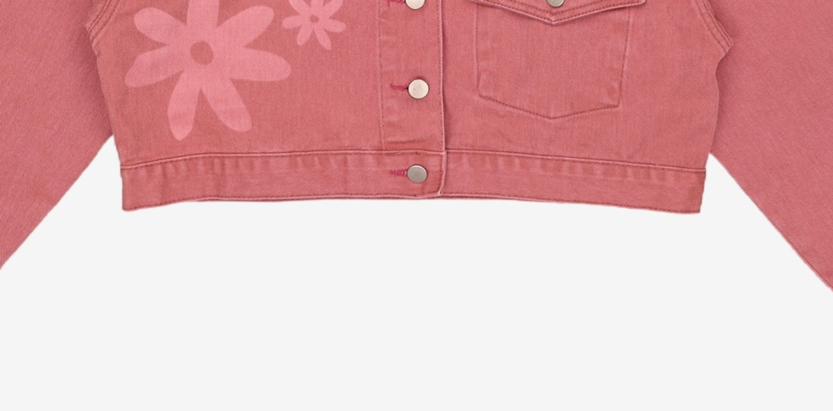 메인부스(MAINBOOTH) Flower Denim Crop Jacket(PINK) FREE