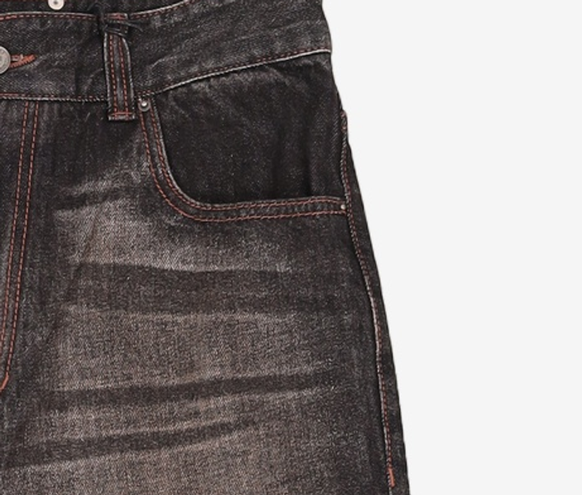 메종미네드(MAISON MINED) CRACK BRUSH WIDE DENIM PANTS BROWN 46