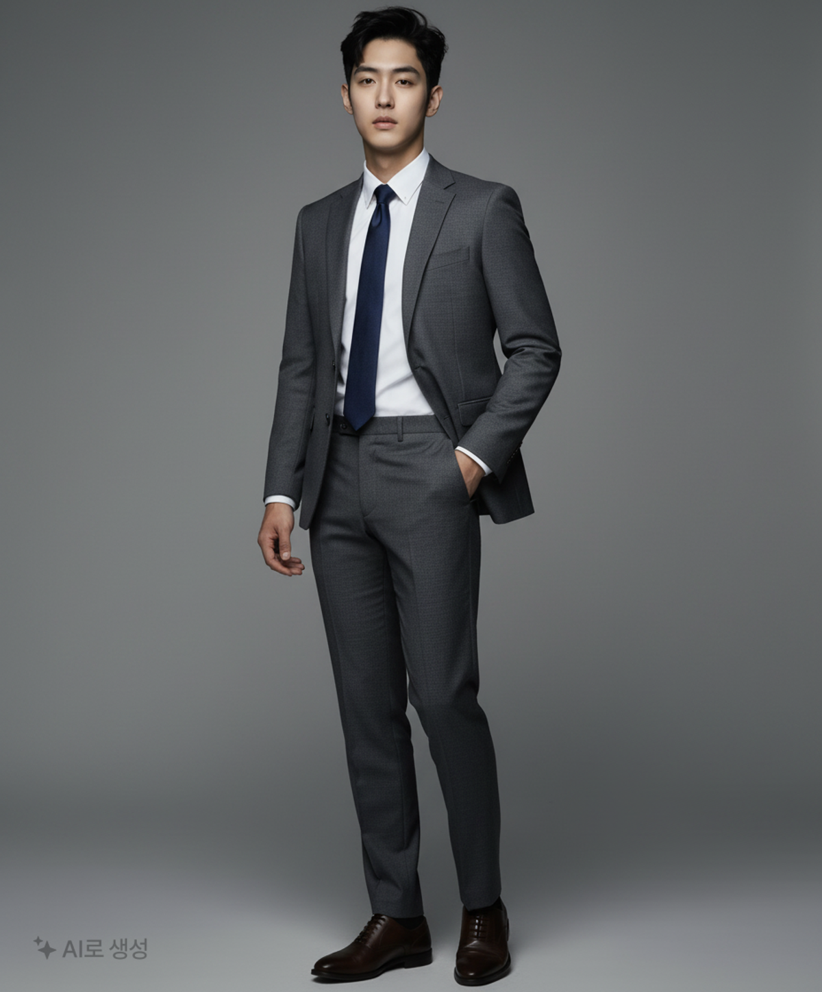 커스텀멜로우(CUSTOMELLOW) two tone charcoal suit pants_C9FCW22701GYD 78