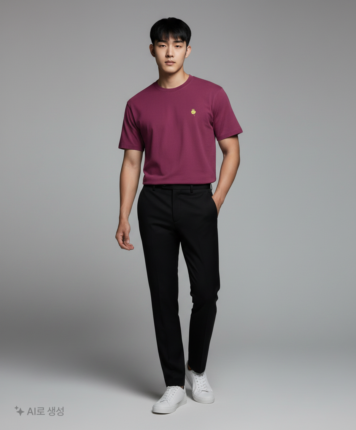 니(NII) 공용 공병각 레터링 반팔티셔츠_PURPLE 95