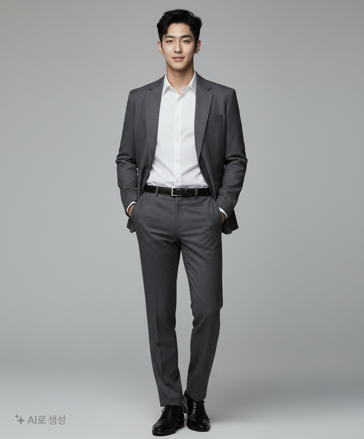 커스텀멜로우(CUSTOMELLOW) two tone charcoal suit pants_C9FCW22701GYD 78