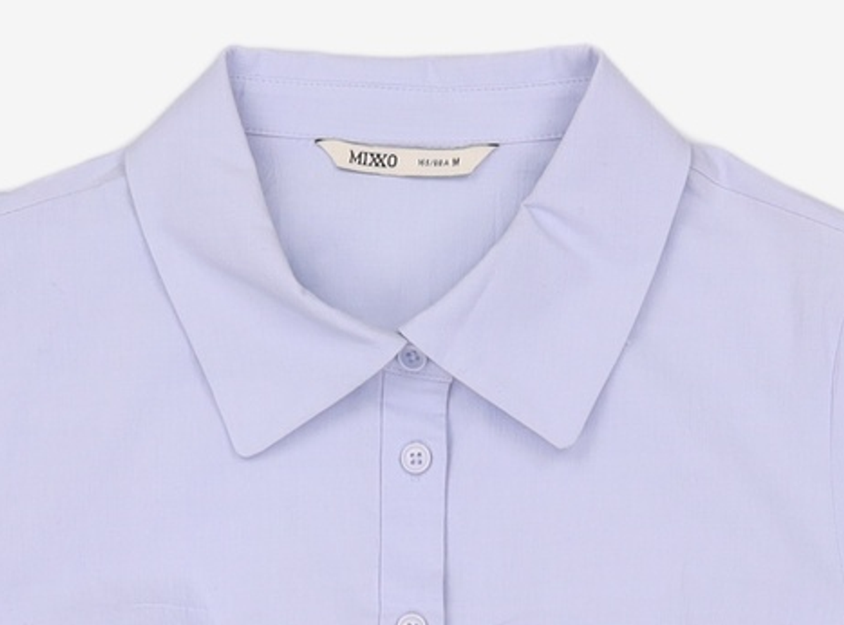 미쏘(MIXXO) 셔츠형 크롭 블라우스 MIWBLD323G M