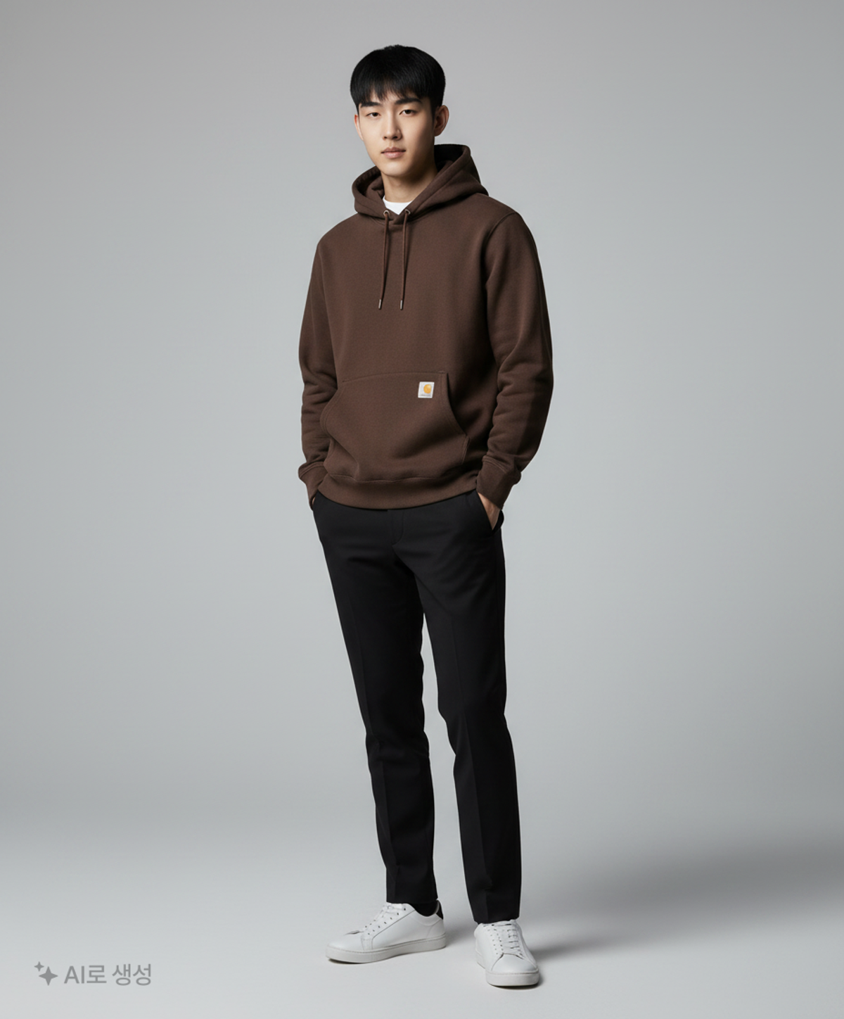 칼하트(CARHARTT) [K288] 시크니처 로고 후드티 (챠콜헤더) S