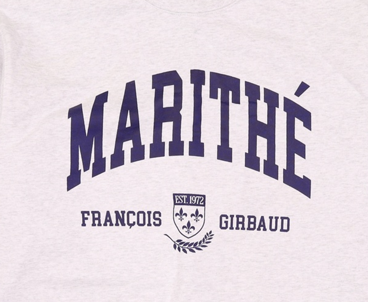 마리떼 프랑소와 저버(MARITHÉ + FRANҪOIS GIRBAUD) MARITHE COLLEGE SWEATSHIRT light heather gray M