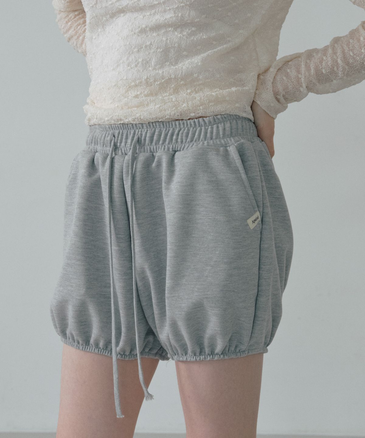 아페이즈(APAISE) Marshmallow-Fit Shorts(Melange Gray)