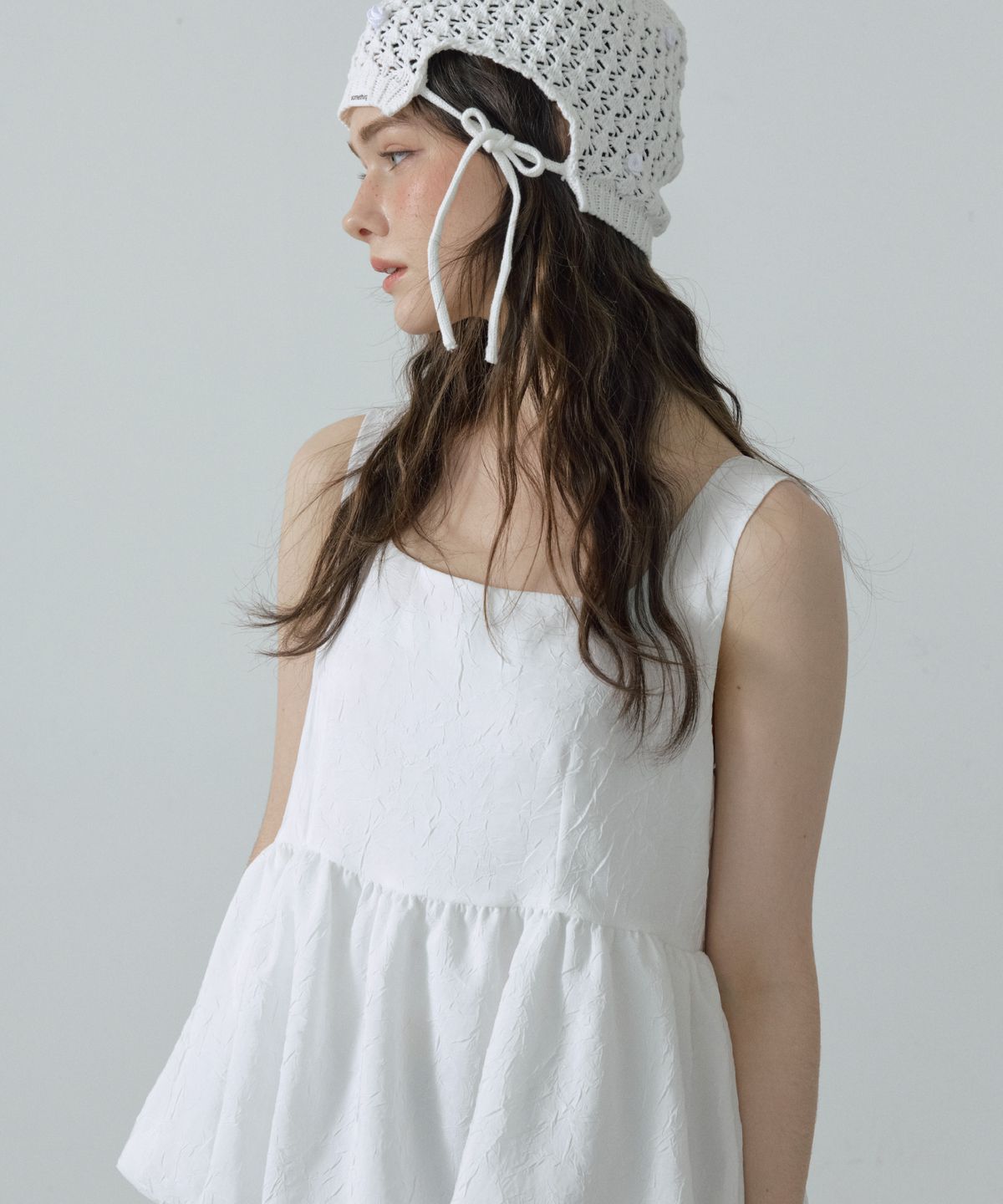아페이즈(APAISE) [투웨이]Reversible Crinkled Marshmallow Blouse(White)