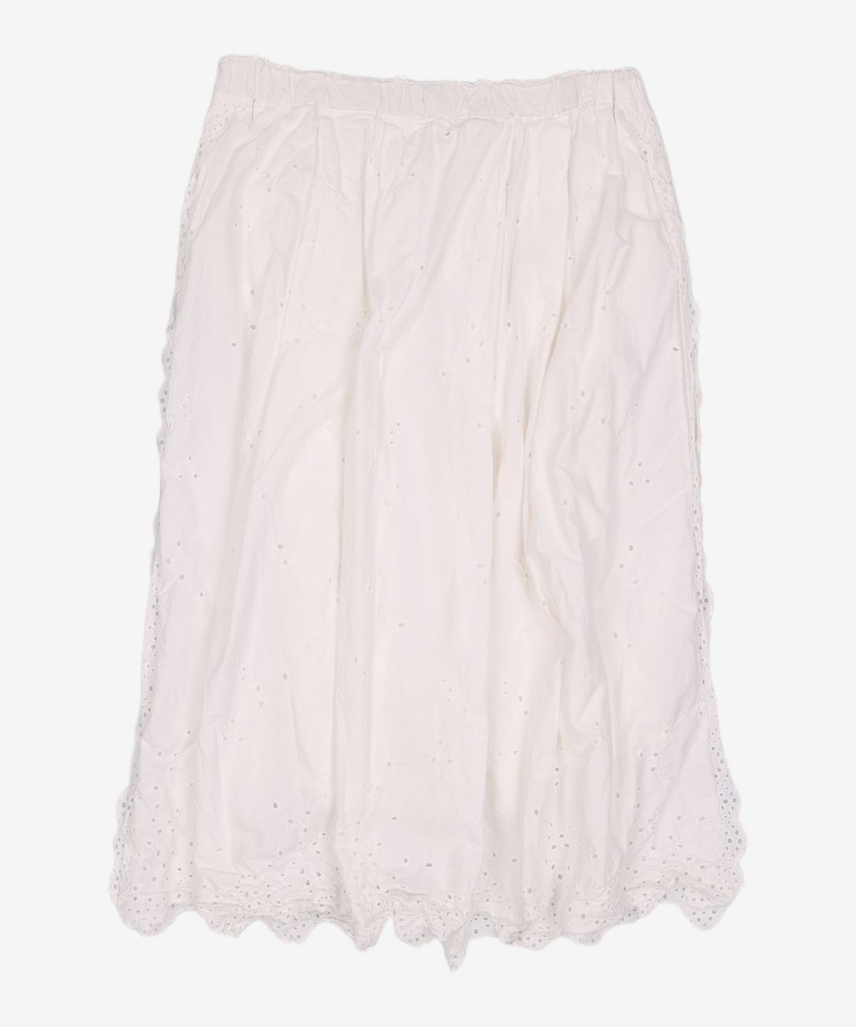 아떼 바네사브루노(ATHE VANESSABRUNO) 화이트 펀칭배색 밴딩스커트 (VLSK2B203WT) 38