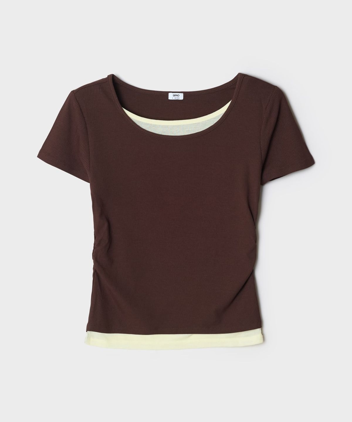 스파오(SPAO) 레이어드 셔링 반팔티 (RE)_SPRWG37G30