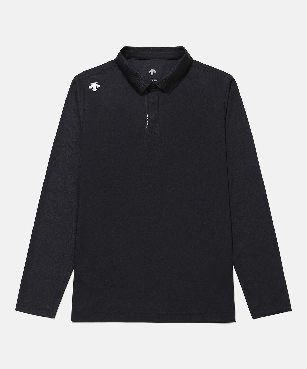 데상트(DESCENTE) 남성 원포인트 폴로 긴팔 티셔츠 블랙 SR321TPL71