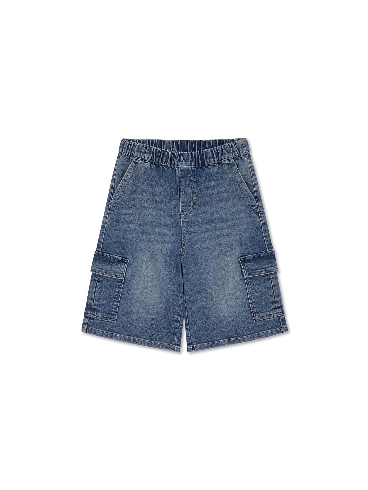 폴햄키즈(POLHAM KIDS) 공용 6부 카고 데님 쇼츠_PKG2DH3023