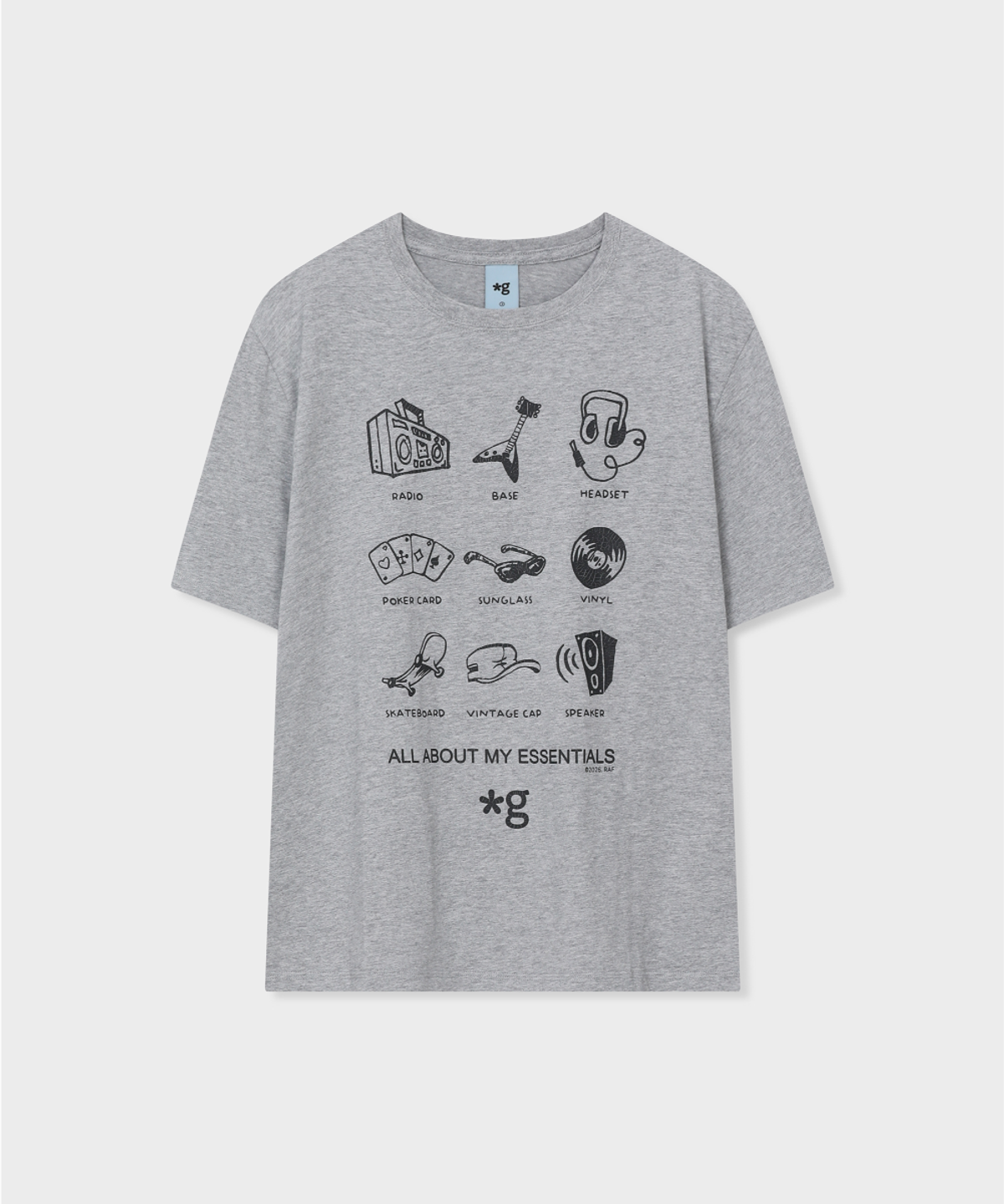 글런든(GRUNDEN) ‘MY ESSENTIAL’ T-SHIRT (MELANGE GREY)_G26BUJTS02