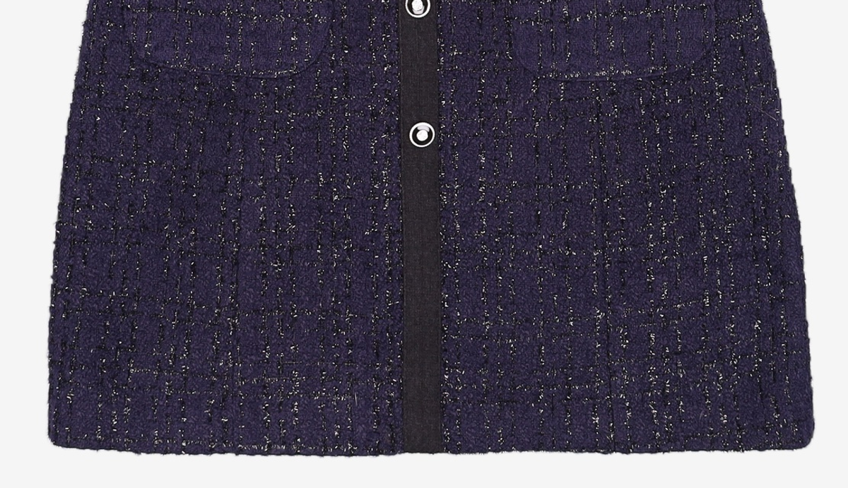 룩캐스트(LOOKAST) 네이비 에이미 트위드 드레스 / NAVY AMY TWEED DRESS M