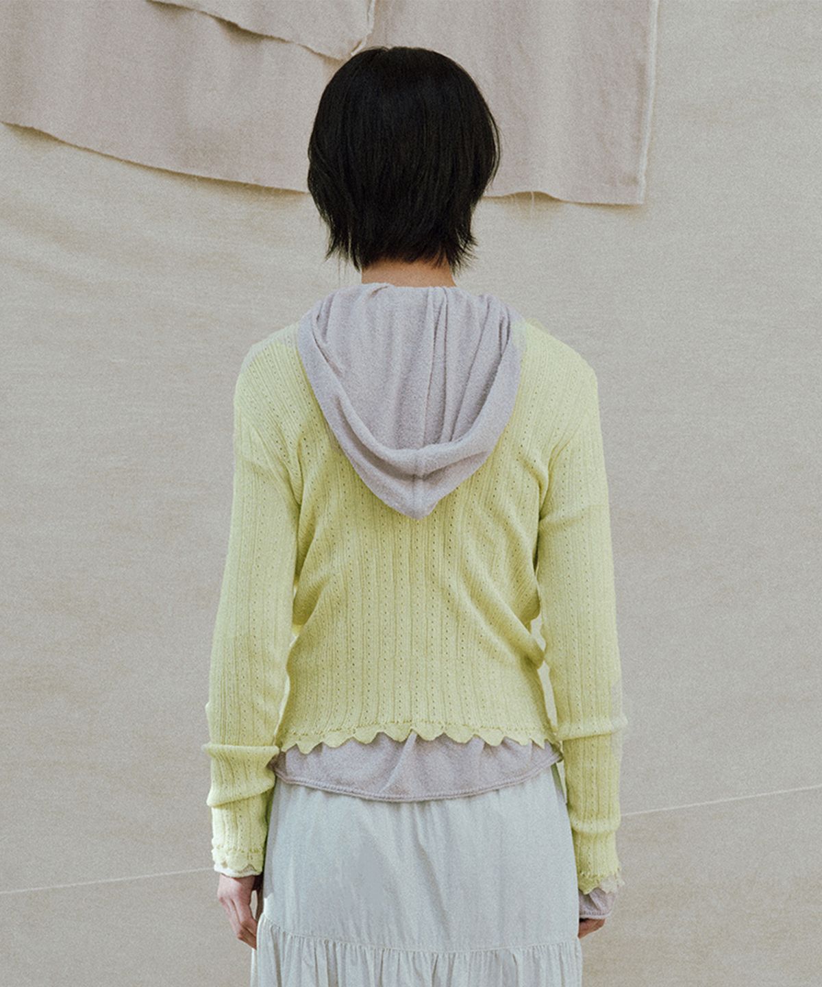 모노크롬(MONOCHROME) linen crochet pullover