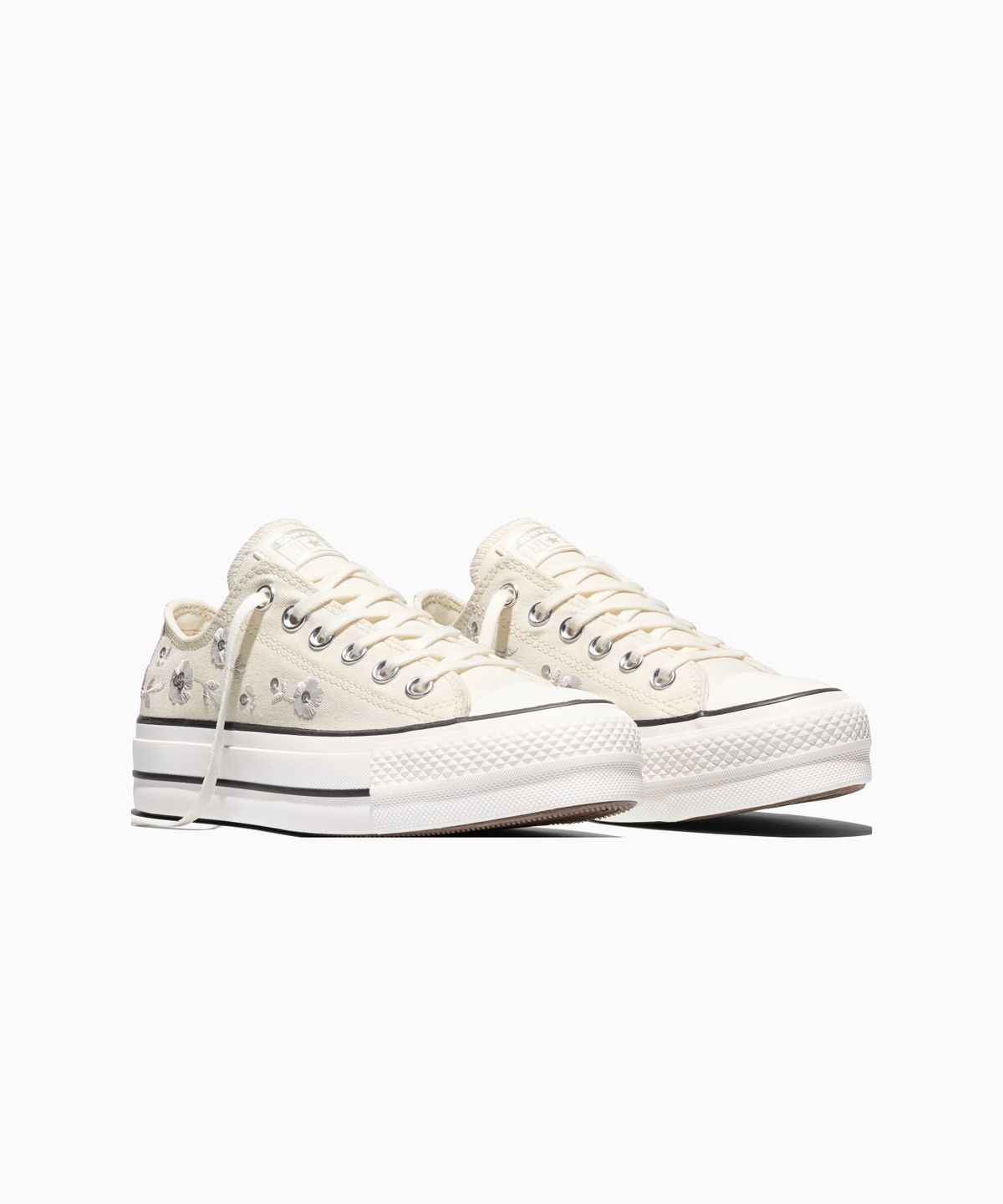 컨버스(CONVERSE) 척테일러 올스타 리프트 시퀸 플라워 빈티지 화이트 A18391C