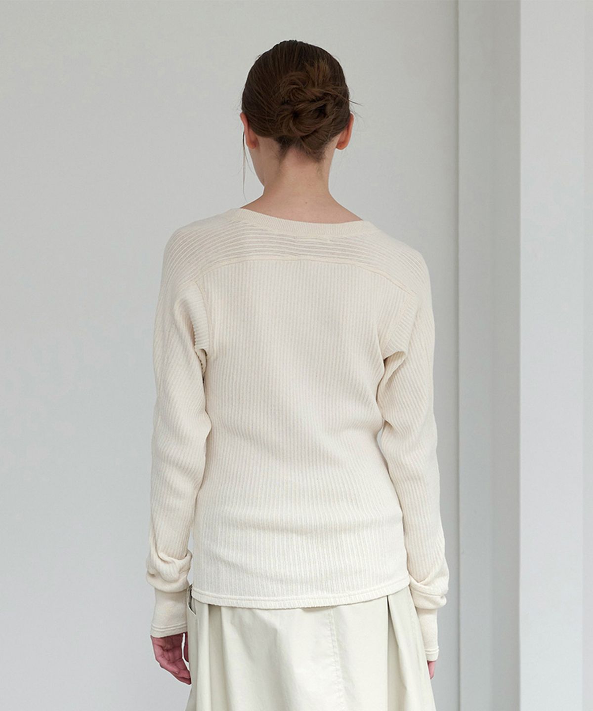 모노크롬(MONOCHROME) natural cotton pullover(ecru)