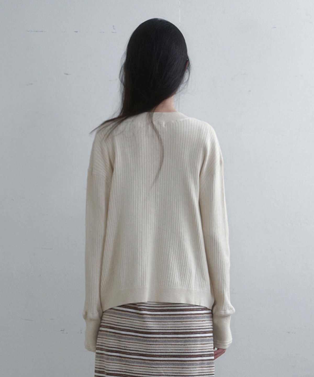 모노크롬(MONOCHROME) natural cotton cardigan (ecru)