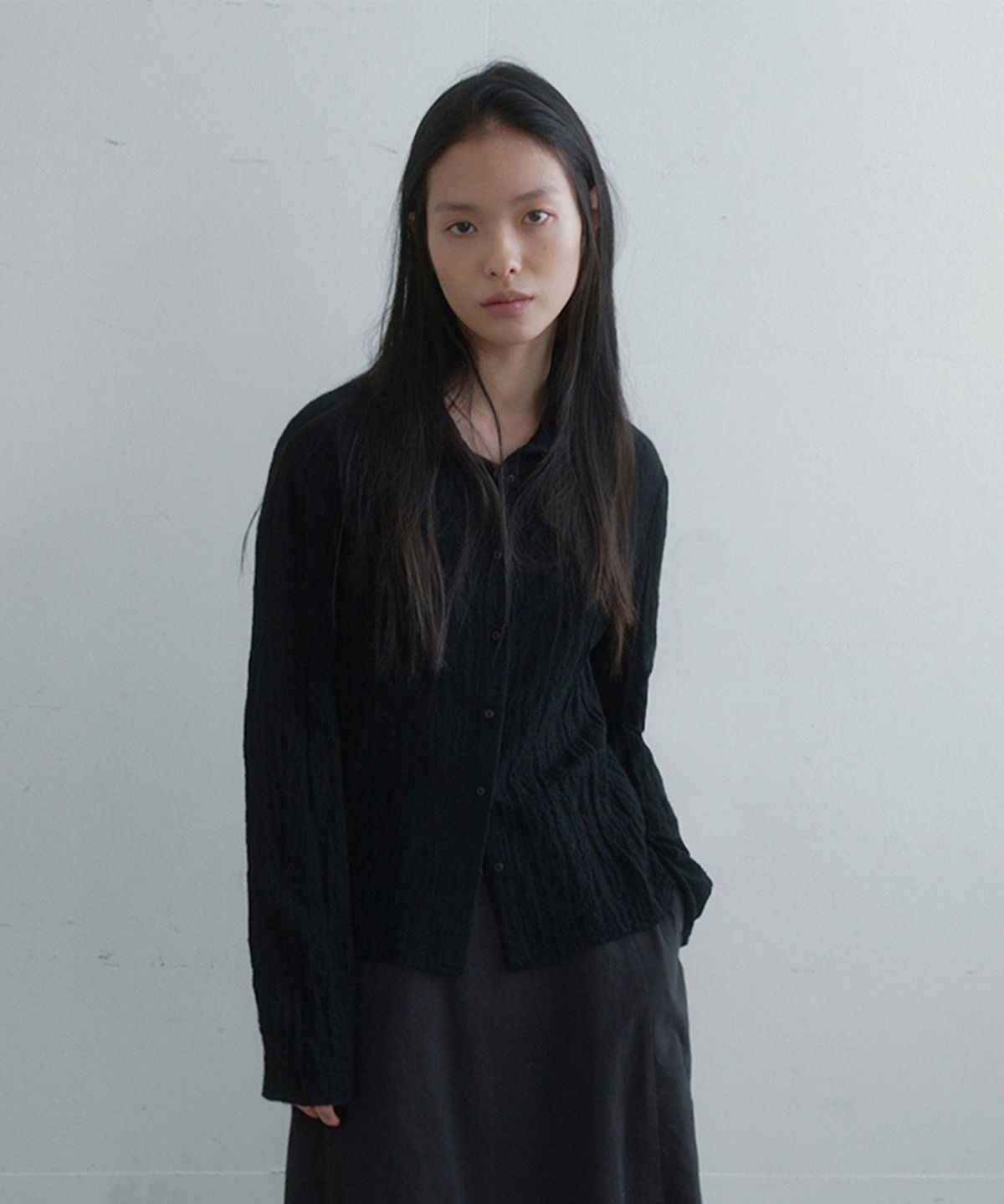 모노크롬(MONOCHROME) rish shirt (black)